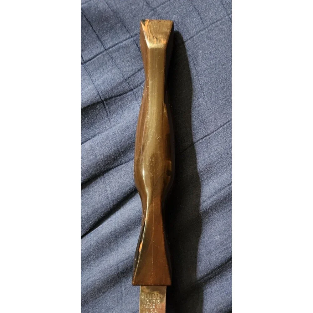 Cutco Soup Ladle No. 1715 Stainless Steel Brown Orange Swirl Handle Made in USA